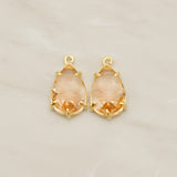 Teardrop Framed Glass Pendant, 2 Pc (FS.252)