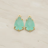 Teardrop Framed Glass Pendant, 2 Pc (FS.252)