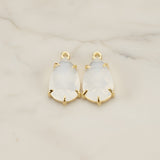 Teardrop Framed Glass Pendant, 2 Pc (FS.252)