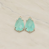 Teardrop Framed Glass Pendant, 2 Pc (FS.252)