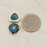 Rounded Triangle Framed Glass Pendant, 2 Pc (FS.253)