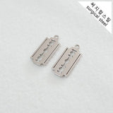 SG.060 // Surgical Steel  Two-string razor blade Pendant , 2 Pc [5-6534-05]