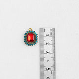 PD.2147 // Antique Blue Flame Cubic Pendant, 1 Pc / P-SS-1129