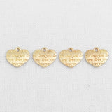 PD.2157 // Lettering Heart Pendant, 4Pc / P-SS-1160