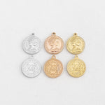 SG.180 // Surgical Steel Elizabeth Coin Pendant, 1Pc / P-SS-1130