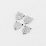 SG.181 // Surgical Steel Jesus Coin Triple Connector, 2Pc / P-DQ-0243
