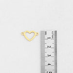 SG.178 // Surgical Steel Line Heart  Connector, 1Pc /  P-DQ-0241