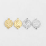 SG.179 // Surgical Steel Elizabeth Coin Connector, 1Pc / P-DQ-0242