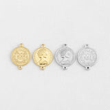 SG.179 // Surgical Steel Elizabeth Coin Connector, 1Pc / P-DQ-0242
