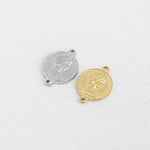 SG.179 // Surgical Steel Elizabeth Coin Connector, 1Pc / P-DQ-0242