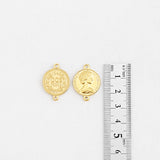 SG.179 // Surgical Steel Elizabeth Coin Connector, 1Pc / P-DQ-0242