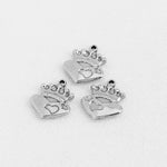 SG.185 // Surgical Steel Heart Crown Pendant, 2Pc /  P-SS-1134