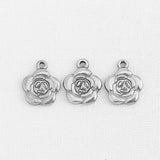 SG.186 // Surgical Steel Rose Pendant, 2Pc / P-SS-1135