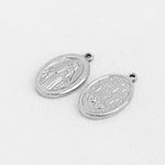 SG.187 // Surgical Steel Jesus Oval Coin Pendant, 2Pc /  P-SS-1136