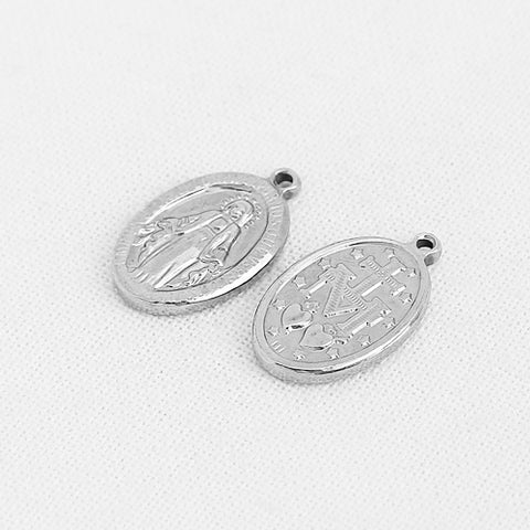 SG.187 // Surgical Steel Jesus Oval Coin Pendant, 2Pc /  P-SS-1136