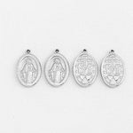 SG.187 // Surgical Steel Jesus Oval Coin Pendant, 2Pc /  P-SS-1136