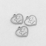 SG.208 // Surgical Steel Angel Heart Pendant, 1Pc / P-SS-1146