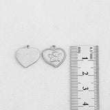 SG.208 // Surgical Steel Angel Heart Pendant, 1Pc / P-SS-1146