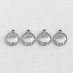 SG.217 // Surgical Steel Circle Serrature Pendant, 2Pc / P-SS-1170