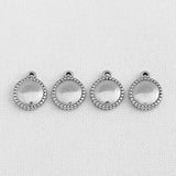 SG.217 // Surgical Steel Circle Serrature Pendant, 2Pc / P-SS-1170