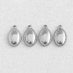SG.218 // Surgical Steel Oval Serrature Pendant, 2Pc / P-SS-1171