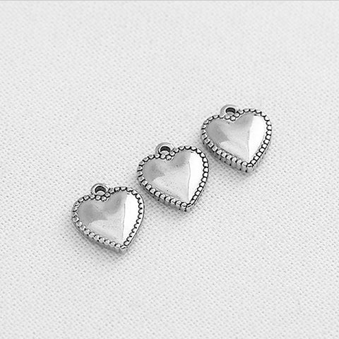 SG.219 // Surgical Steel Heart Serrature Pendant, 2Pc / P-SS-1172