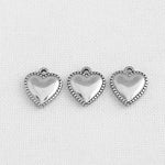 SG.219 // Surgical Steel Heart Serrature Pendant, 2Pc / P-SS-1172