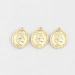 SG.326 // Surgical Steel 1973 Coin 10.5mm Pendant, 2Pc / P-SS-1195