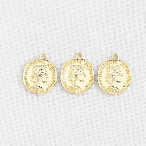 SG.326 // Surgical Steel 1973 Coin 10.5mm Pendant, 2Pc / P-SS-1195