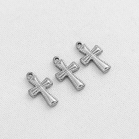 SG.220 // Surgical Steel Serrature Closs Pendant 2Pc / P-SS-1173