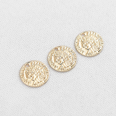 PD.2158 // Simple Round Mini Coin Pendant, 2Pc / P-SS-1177