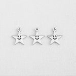 SG.329 // Surgical Steel Smile Star Pendant, 6Pc / P-SS-1179