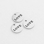 SG.234 // Surgical Steel Round Love Pendant, 2Pc / P-SS-1188