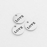 SG.234 // Surgical Steel Round Love Pendant, 2Pc / P-SS-1188