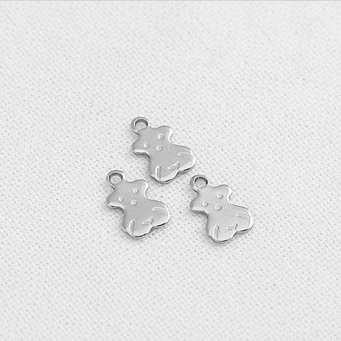 SG.248 // Surgical Steel Mini Bear Pendant, 4Pc / P-SS-1197