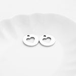 SG.246 // Surgical Steel Round Heart Pendant, 2Pc / P-SS-1187