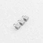 SG.255 // Surgical Steel Mini Cube Pendent, 6 Pc  / P-SS-1206