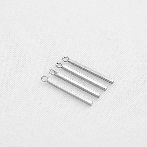 SG.254 // Surgical Steel Silver Stick Pendent, 6 Pc  / P-SS-1205