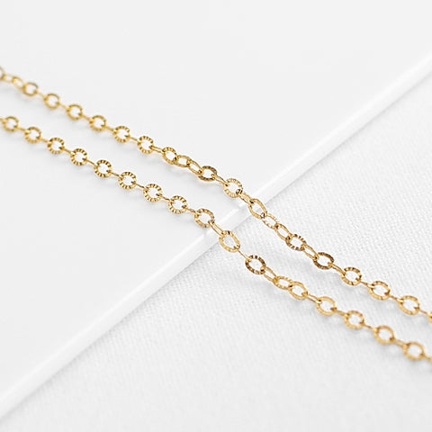 SG.277 // Surgical Steel Gold Emboss Chain, 1M  / P-CC-0053