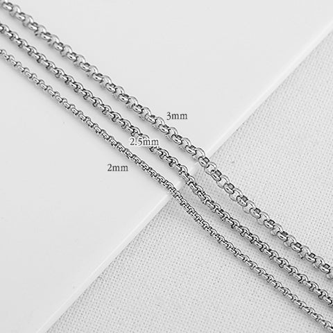 SG.295 // Surgical Steel  2/2.5/3 mm Round Chain, 50 cm / P-CC-0099,0100,0101