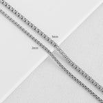 SG.302 // Surgical Steel  2/3 mm Round Box Chain, 50 cm / P-CC-0124,0125