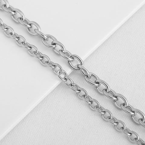 SG.300 // Surgical Steel  6/8 mm Round Chain, 50 cm / P-CC-0117,0118