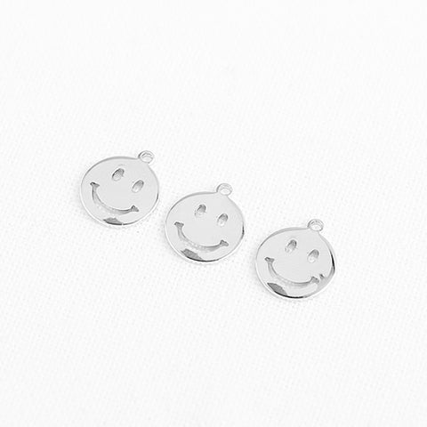 SG.308 // Surgical Steel Silver Smile Pendent, 2pc / P-SS-0882