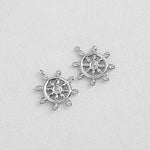 SG.315 // Surgical Steel Steering Gear  Pendent, 2pc / P-SS-1209