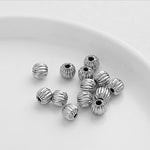 SG.345 // Surgical Steel Vertical Stripes 6mm Ball Bead, 1pc / P-DF-0219
