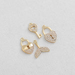 SG.343 // Surgical Steel Half Cubic Heart Lock Pendent, 1pc / P-SS-1216