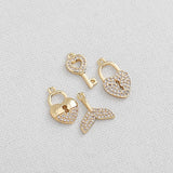 SG.343 // Surgical Steel Half Cubic Heart Lock Pendent, 1pc / P-SS-1216