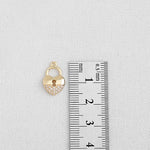 SG.343 // Surgical Steel Half Cubic Heart Lock Pendent, 1pc / P-SS-1216