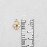 SG.343 // Surgical Steel Half Cubic Heart Lock Pendent, 1pc / P-SS-1216