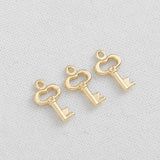 SG.338 // Surgical Steel Gold Heart Key Pendent, 2pc / P-SS-1211
